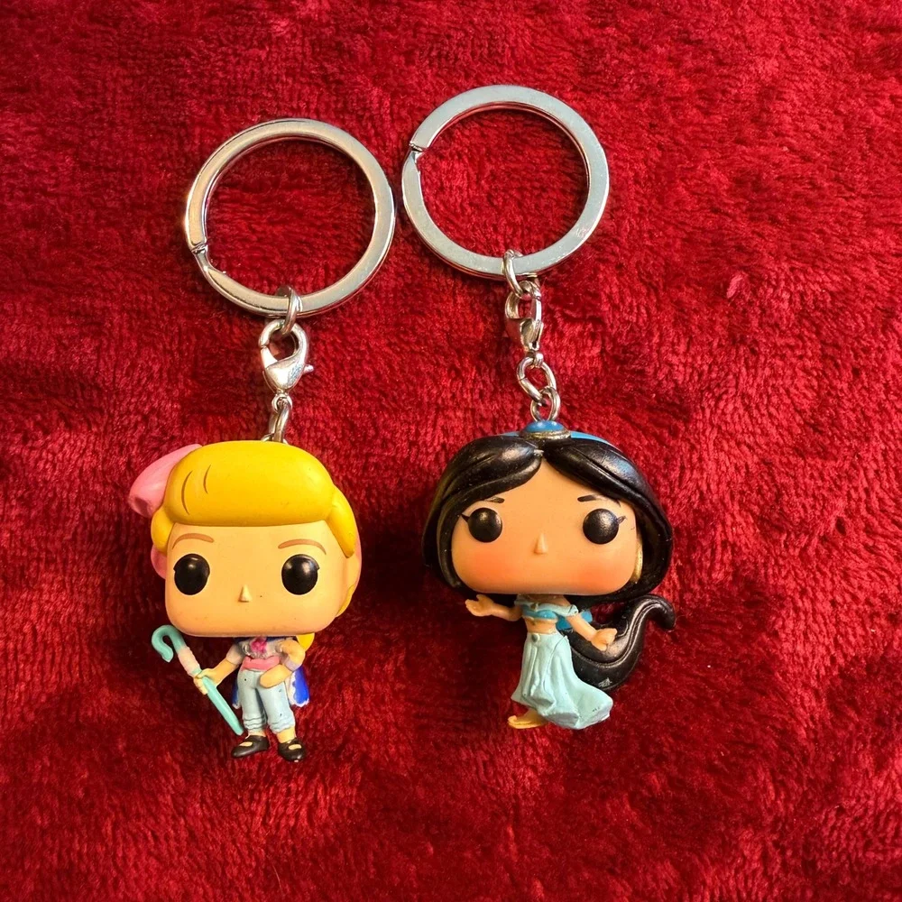 Funko Pocket Pop Keychain Set Disney Bo Peep Toy Story & Jasmine Aladdin Figures